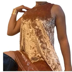 Forever 21 Crushed Velvet Blush Pink Babydoll Dress